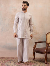 Ivory Cotton Linen Kurta Co-Ord Set