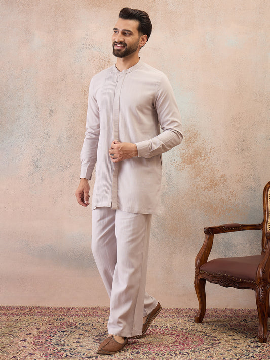 Ivory Cotton Linen Kurta Co-Ord Set