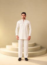 Sand Beige Linen Cotton Co-Ord Set for Men – Minimal Modern Fit