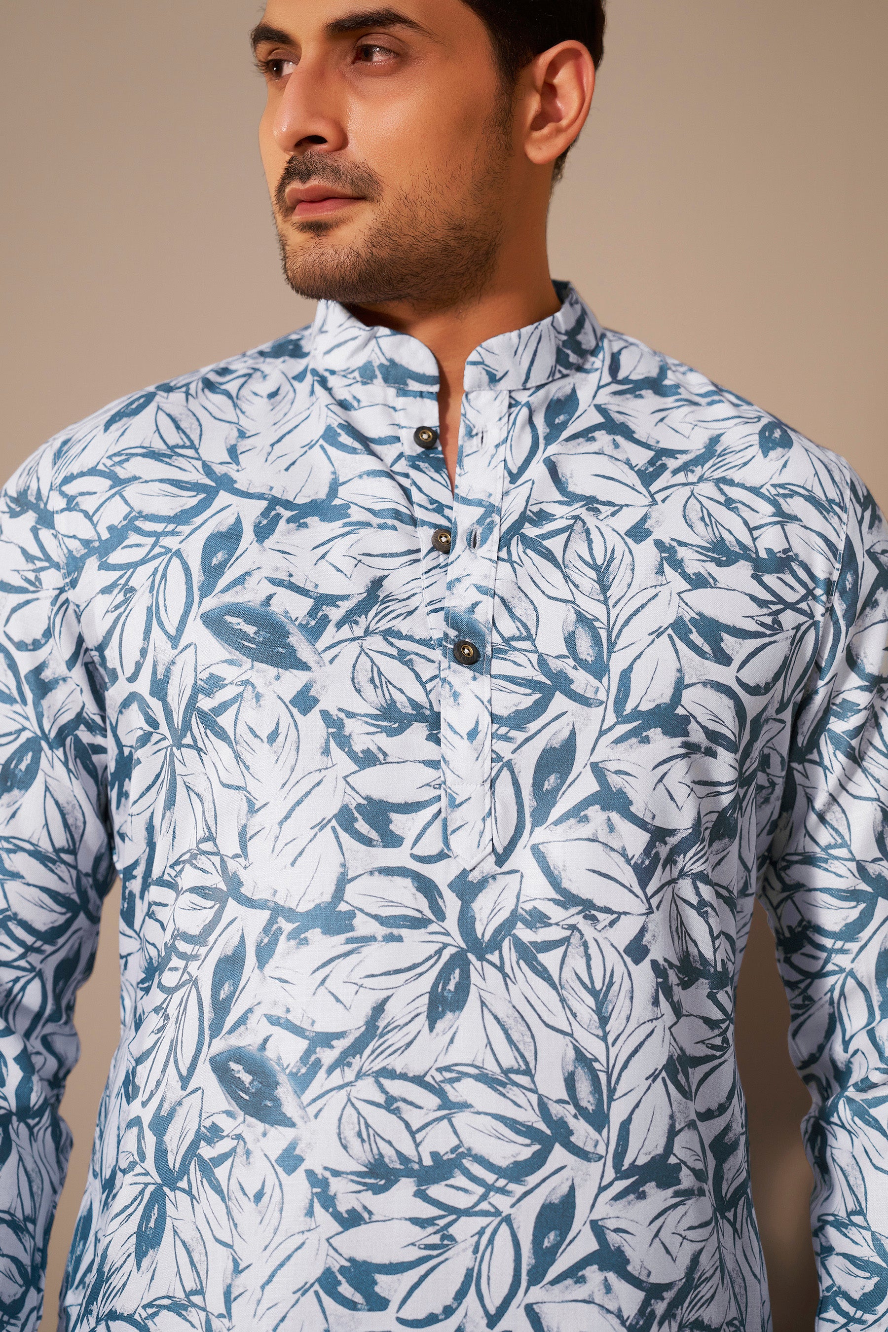 Azure Blue Short Kurta Men Full Length – Fresh Ethnic Ethnoir India