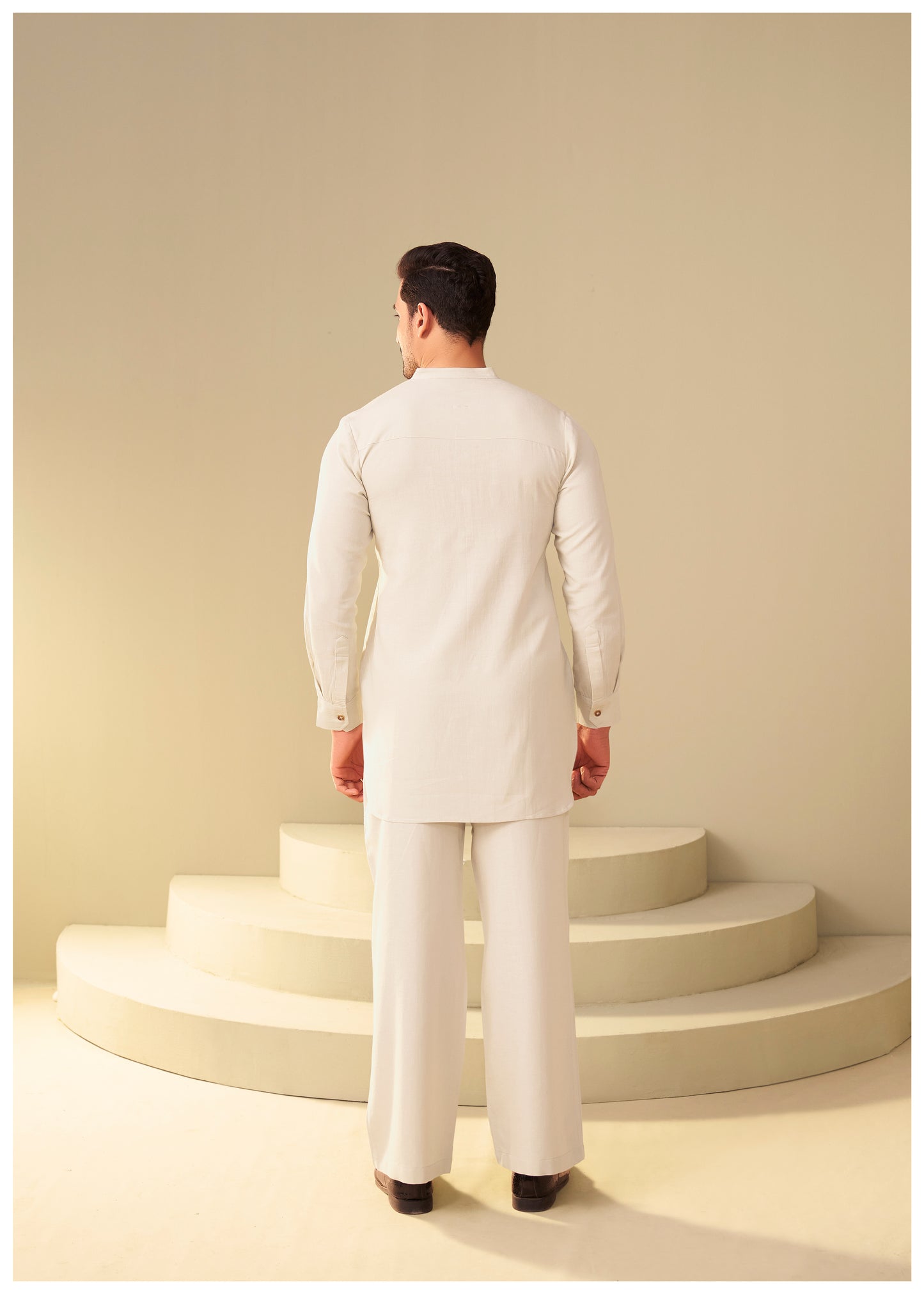 Sand Beige Co-Ord Set Men Modern Fit – Ethnoir Indian Ethnic Wear