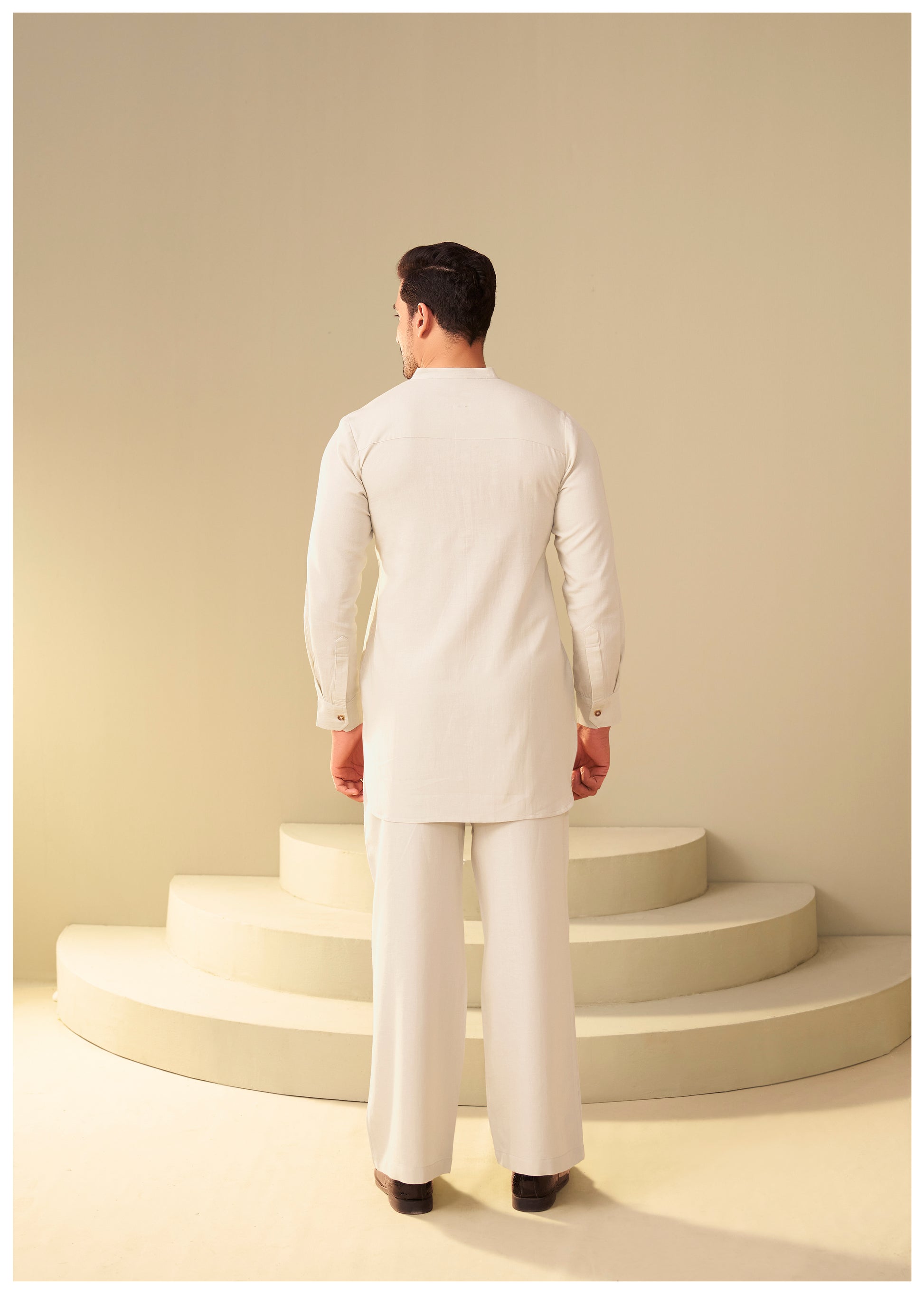 Sand Beige Co-Ord Set Men Modern Fit – Ethnoir Indian Ethnic Wear