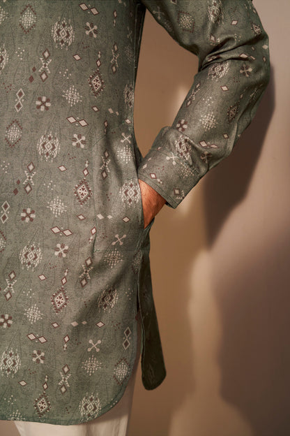 Olive Green Everyday Kurta Men Full Length – Ethnoir India