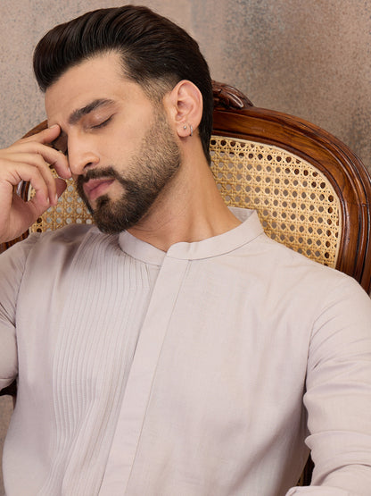 Ivory Cotton Linen Kurta Co-Ord Set