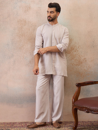Ivory Cotton Linen Kurta Co-Ord Set
