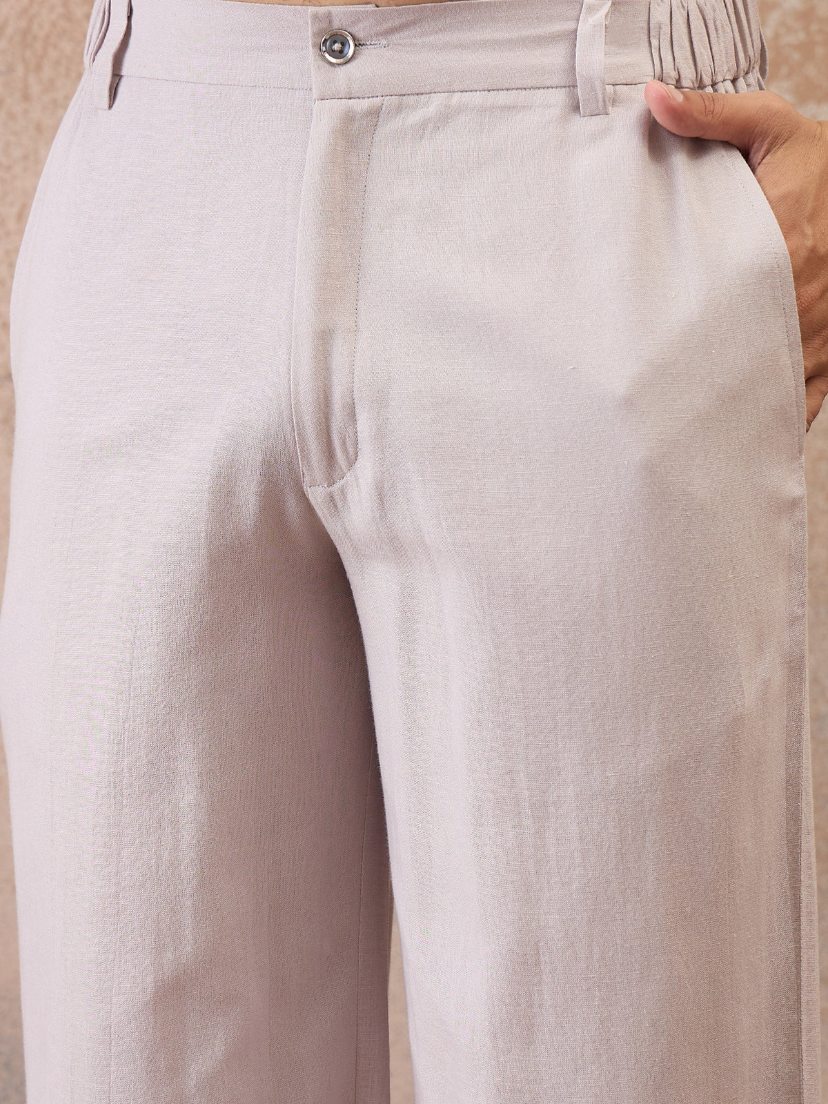 Ivory Cotton Linen Kurta Co-Ord Set