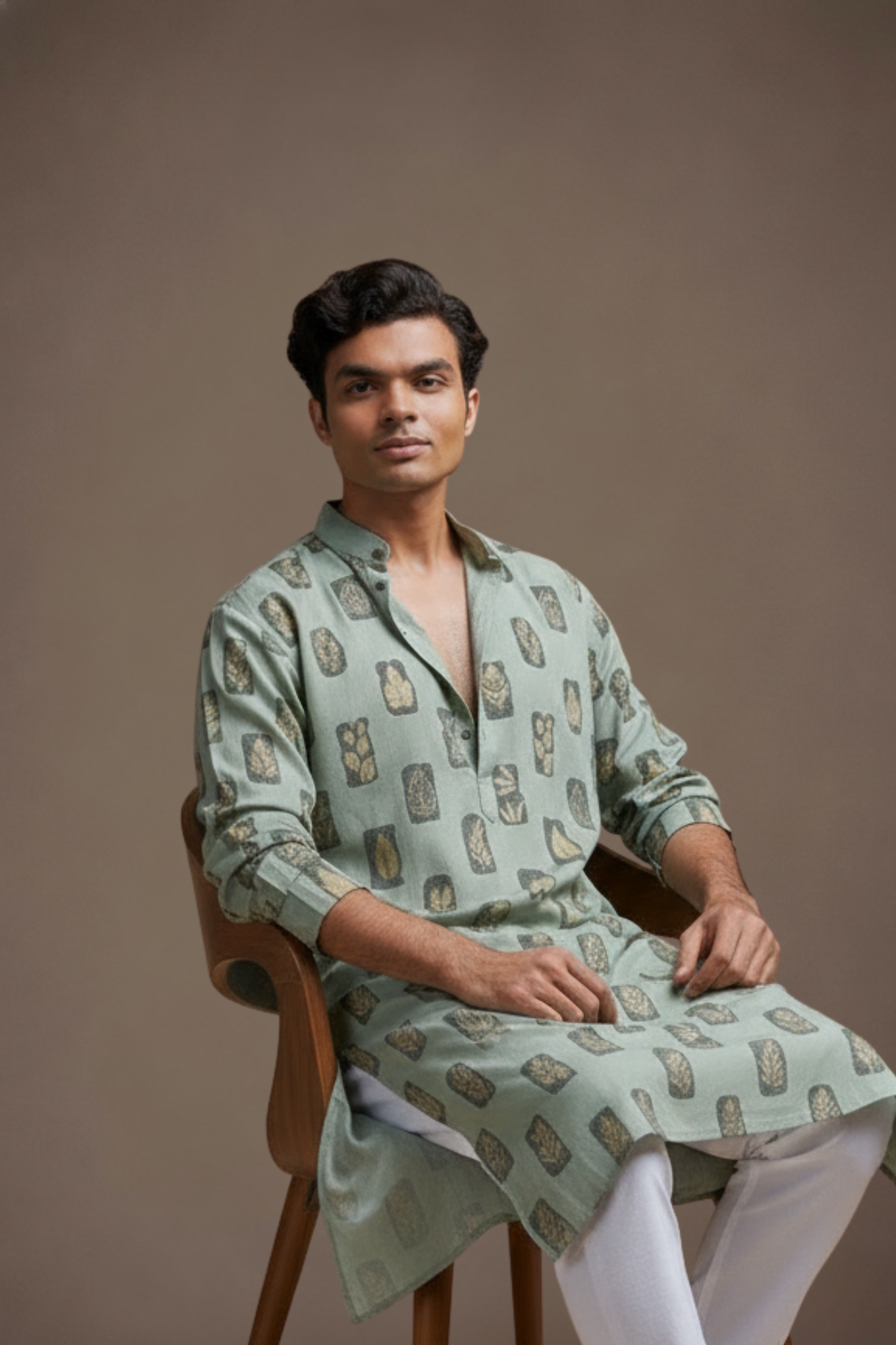 Green Tropical Print Kurta Men Full Length – Bold Ethnic Ethnoir India