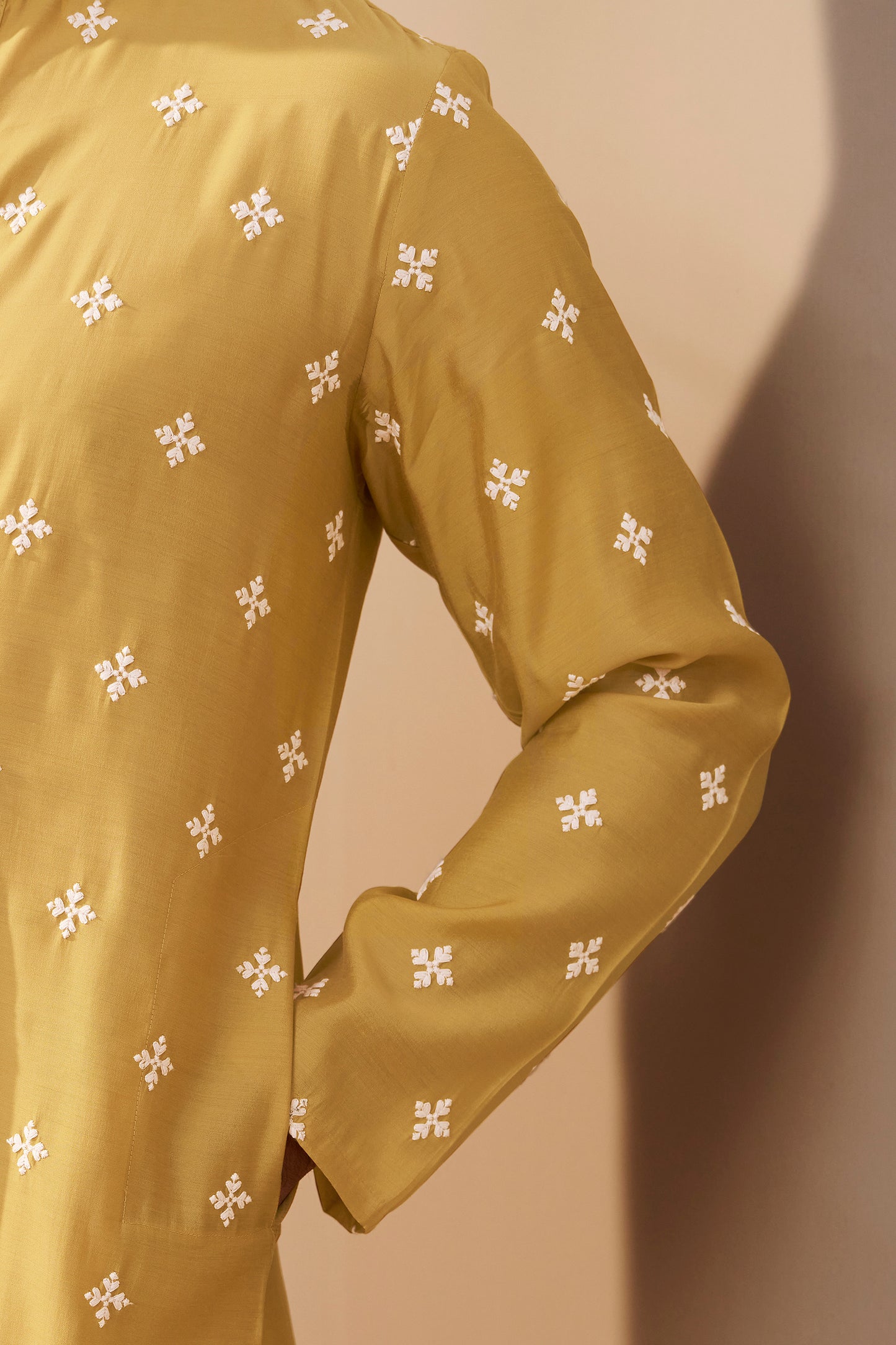 Mustard Silk Kurta Men Full Length – Premium Ethnic Ethnoir India